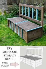 outdoor storage bench with backrest