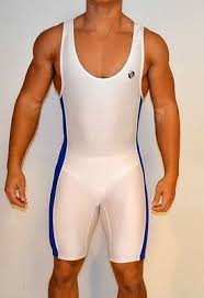 Clinch Gear Mens Wresting Singlet Classic White With Royal