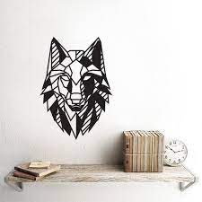 Geometric Animal Head Wolf Décor Wall