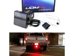 Ijdmtoy Smoked Lens 12 Led Super Bright Brake Light Trailer Hitch Cover Fit Towing Hauling 2 Standard Size Receiver For Truck Suv Rv Etc Newegg Com
