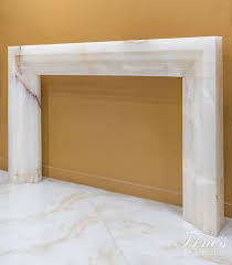 Contemporary Carved Onyx Fireplace