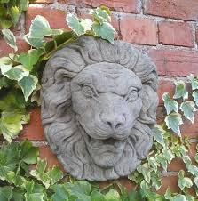 Stone Garden Lion Face Head Wall Water