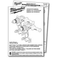 Download Operators Manuals Parts Lists Msds Milwaukee Tool
