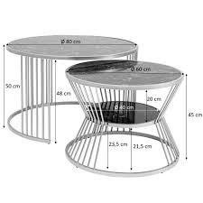Round Coffee Tables In Black Marble