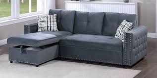 grey velvet sectional sofa set