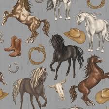 pretty horses fabric wallpaper and