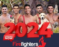 Изображение: Календарь с пожарными Австралии 2024 года, вариант для любителей животных