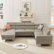 Modern Sectional Sofa Linen