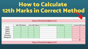 how to calculate 12th marks in correct