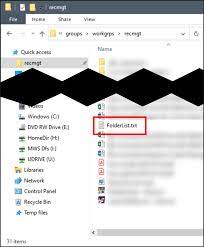 list your folder structure in windows