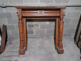 Antique Carved Cherry Wood Fireplace