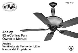 Hampton bay universal led ceiling fan light kit. Hampton Bay Ansley Owner S Manual Pdf Download Manualslib
