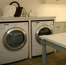 Learn how to use shelves, cabinets, bins and more when organizing a laundry room. Diy Laundry Room Countertop Over Washer Dryer