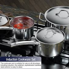 cooks standard professional stainless steel cookware set 8pc 8 pc silver
