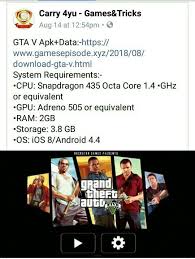 3 feature of grand theft auto v mod apk; Download Gta V Apk Data For Android Gta Data Android