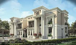 The entrance of the villa impresses from the first step inside with its marble waterjet, columns, and chic chandeliers. 3d New Classic Villa B10 Model Turbosquid 1171488