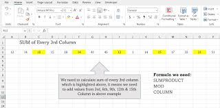 calculate sum of every nth column or