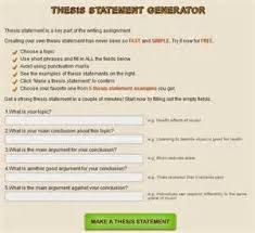   Developing a Thesis Statement