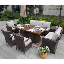 Brown Outdoor Rectangular Dining Table