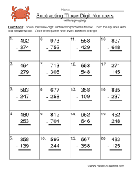 3 digit subtraction regrouping worksheet pdf. Triple Digit Subtraction Regroup Worksheet Have Fun Teaching