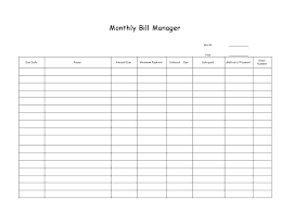 Bill Spreadsheet Organizer Monthly Budget Planner Template