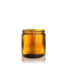 Amber Glass Straight Sided Cream Jar