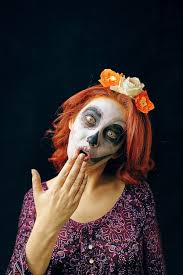 dead mask skull face art woman
