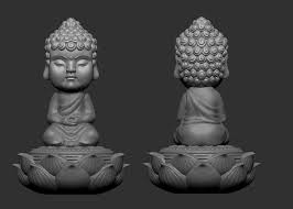 lovely child buddha statue 3d model