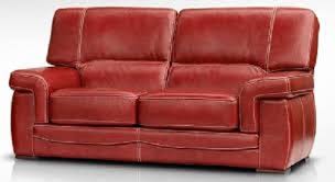 two seater red leather sofa