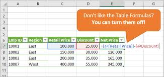 In Excel Table Formulas Excel