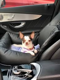 Dog Car Seat In Black Faux Leather