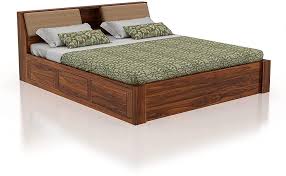 headboard storage wooden double bed