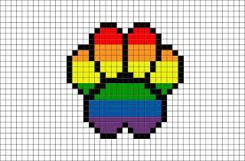 Modele dessin pixel dessin pixel facile coloriage pixel perles à tisser schémas de bijoux en perles modèles de point de croix broderie point de croix perles hama kawaii dessin petit carreau. Rainbow Paw Pixel Art Pixel Art Animaux Mignon Pixel Art Pixel Art Kawaii Facile