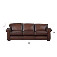 Hydeline Furniture Brookfield Collection Leather Sofa Brown
