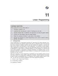 12 Chapter 11 Linear Programming