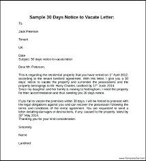Landlord Notice To Vacate Template Tenant Letter Lease