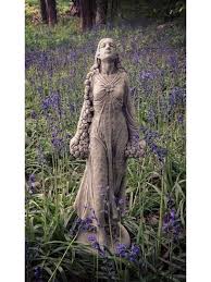 Garden Lady Statue With Rose Garland