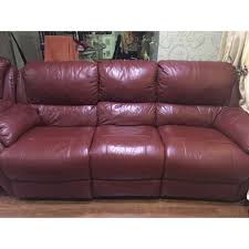 maroon red soft leather sofa set 3 1