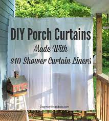 diy porch curtains made with 10 shower