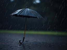 umbrella in the rain on a rainy day ai