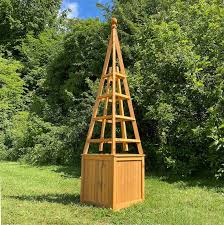 Wooden Garden Obelisk Planters With