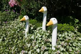 Garden Stake Ceramic Goose Large