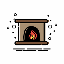 Fireplace Icon Colorful Style 4824090