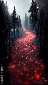 Mystery Background Red River Flowing In