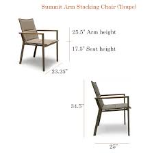 Outdoor Aluminum Sling Arm Taupe Chair