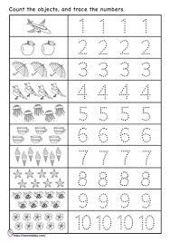 Free printable worksheets for kids dotted numbers to trace 1 10 worksheets the numbers 10 99 are called tens 100 999 are called hundreds and so on. Number Tracing 1 10 Counting Objects Pdf Free Printable Worksheets