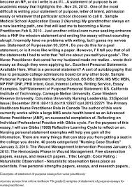 examples of statement of purpose essays for nurse practitioner sample personal purpose statement nursing school bs bsc bsn ms msc msn np