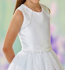 Details About Joan Calabrese Girls Dress White Size 8 Flower Girl Mikado Tulle 498 057
