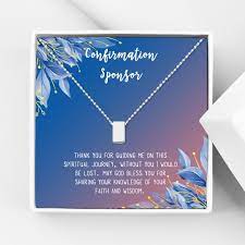 confirmation sponsor necklace and card