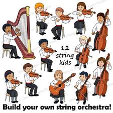A string instrument (or stringed instrument) is a musical instrument that produces sound by means of vibrating strings, usually over a sounding board and/or resonating chamber. String Instruments Music Kids Playing Instruments Of The Orchestra Clip Art 1